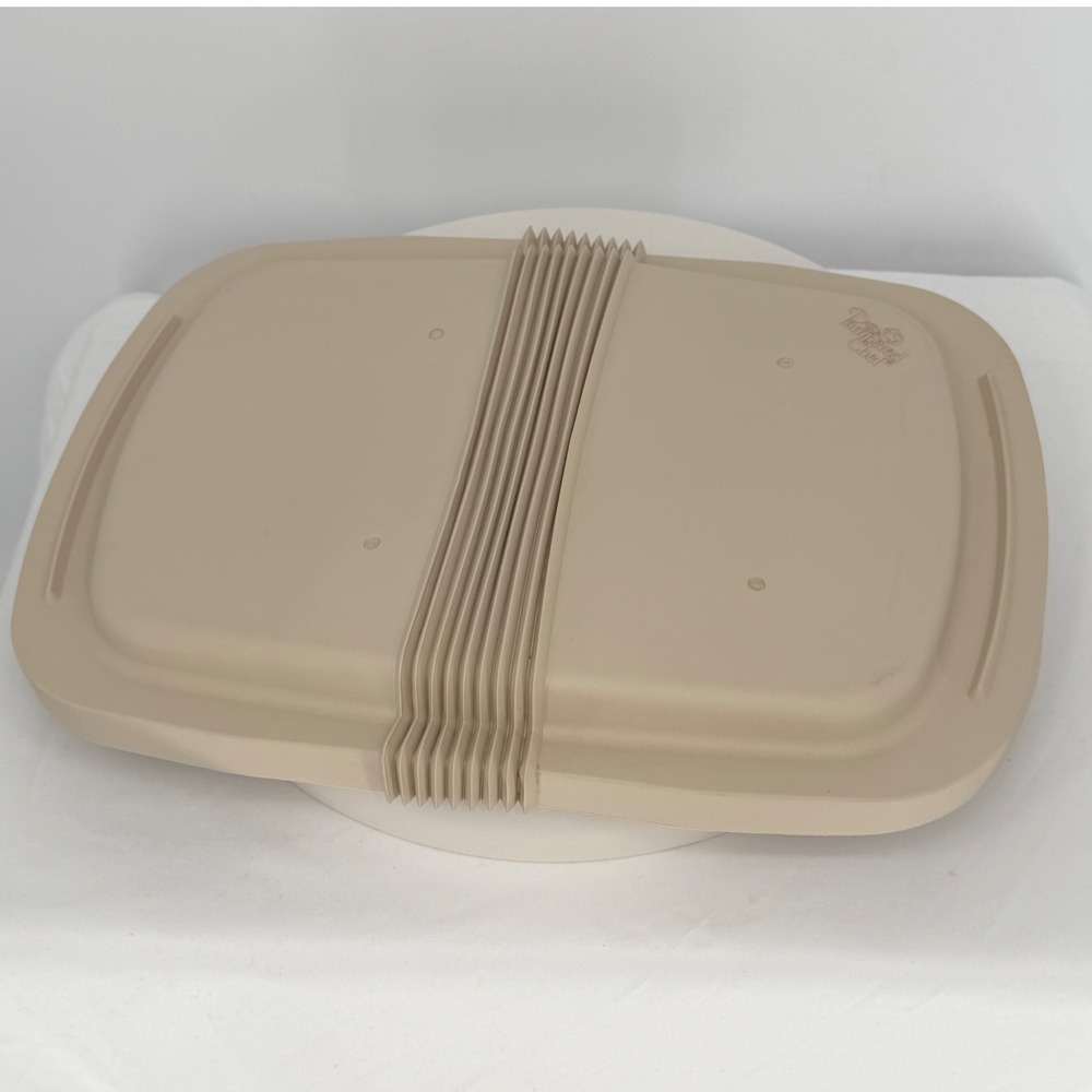 The Pampered Chef Beige Rectangular Collapsible Food Carrier Container Lid 95-17